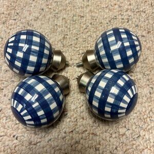 Pottery Barn Kids Blue Gingham Finnials